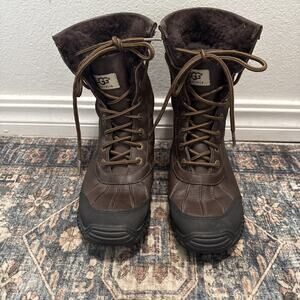 UGG Adirondack II Women's Leather & Shearling Black & Brown Boot size 6.5
